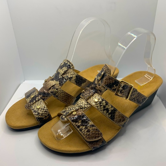 Vionic Shoes - VIONIC RADIA 381 adjustable strap wedge Sandals size 7, snake print arch support